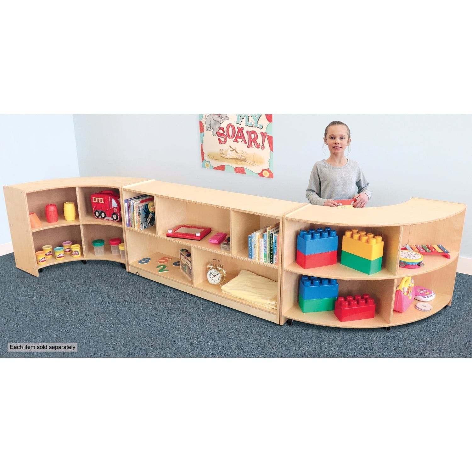 Space-Saving Mobile Storage Cabinet with Curved Design - Perfect for Home, Office, and Dorm Organization