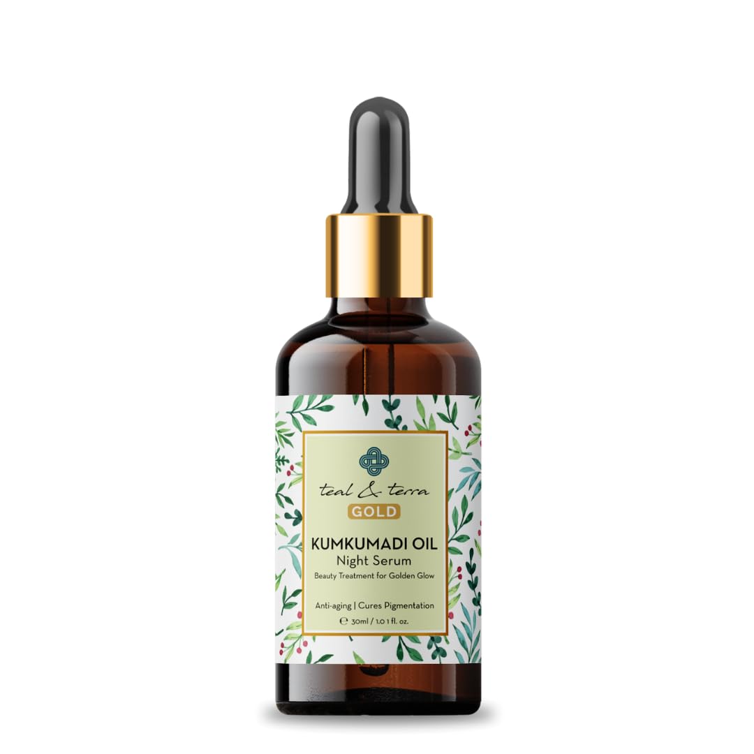 Teal & Terra Kumkumadi Oil (30ml) & Neem Face Wash Set - Skin Brightening Night Serum & Cleanser for Glowing, Even Skin Tone | Ayurvedic Skincare Duo for Dry, Dull & Acne-Prone Skin | Perfect for Night Routine & Travel Skincare
