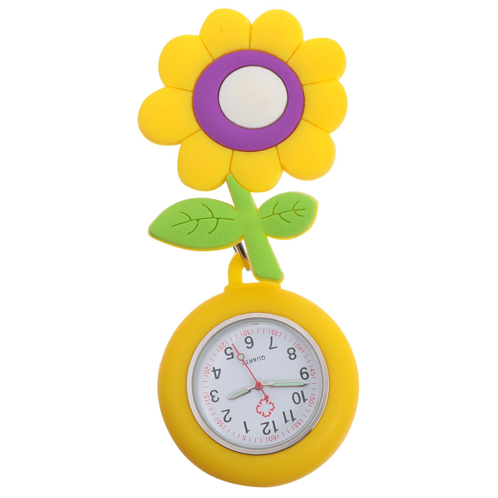 Retractable Nurse Watch with Luminous Hands - Cute Sunflower Design for Nurses & Medical Professionals