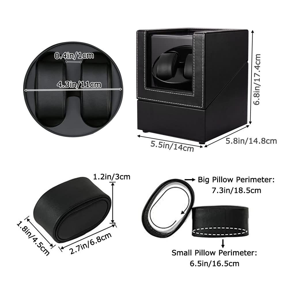 Premium Automatic Watch Winder Box with Quiet Japanese Mabuchi Motor - Dual Watch Winder for Men & Women - Perfect for Rolex, Omega & Luxury Watch Storage (Home/Office/Travel Use)