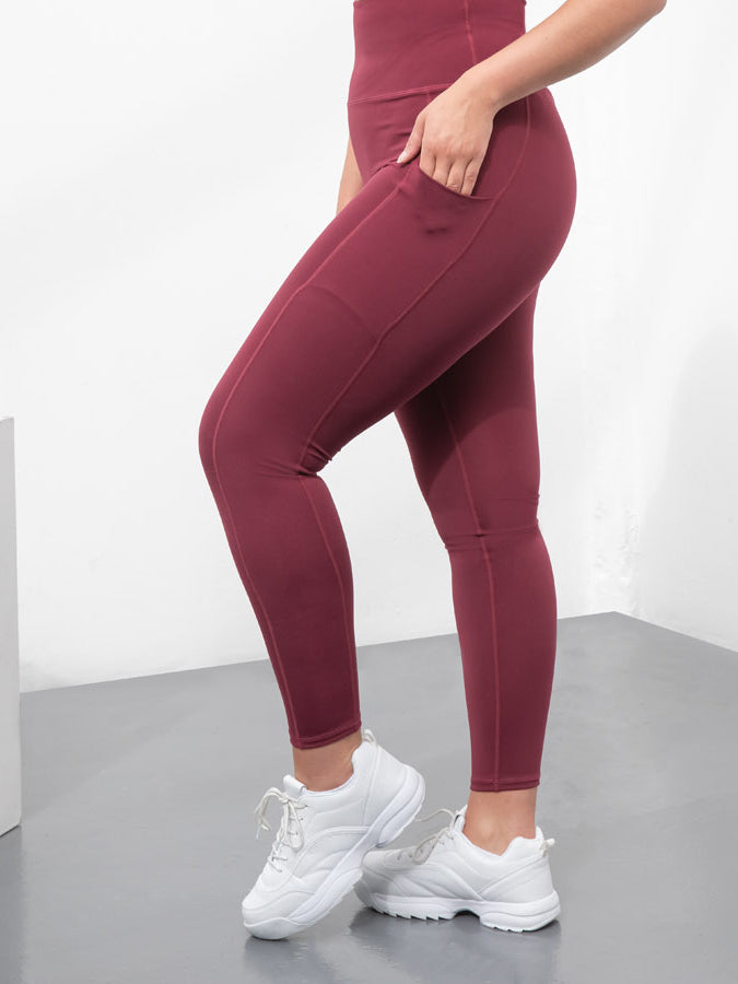 Tombo Core Pocket High Waist Thick Yoga Leggings for Women - Tummy Control Workout Leggings with Side Pockets - Perfect for Yoga, Gym, Running & Everyday Wear