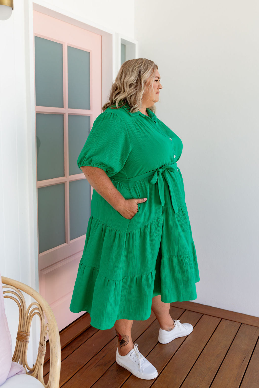 Stylish Mali Midi Dress in Green - Perfect for Summer Outfits, Casual Wear & Special Occasions