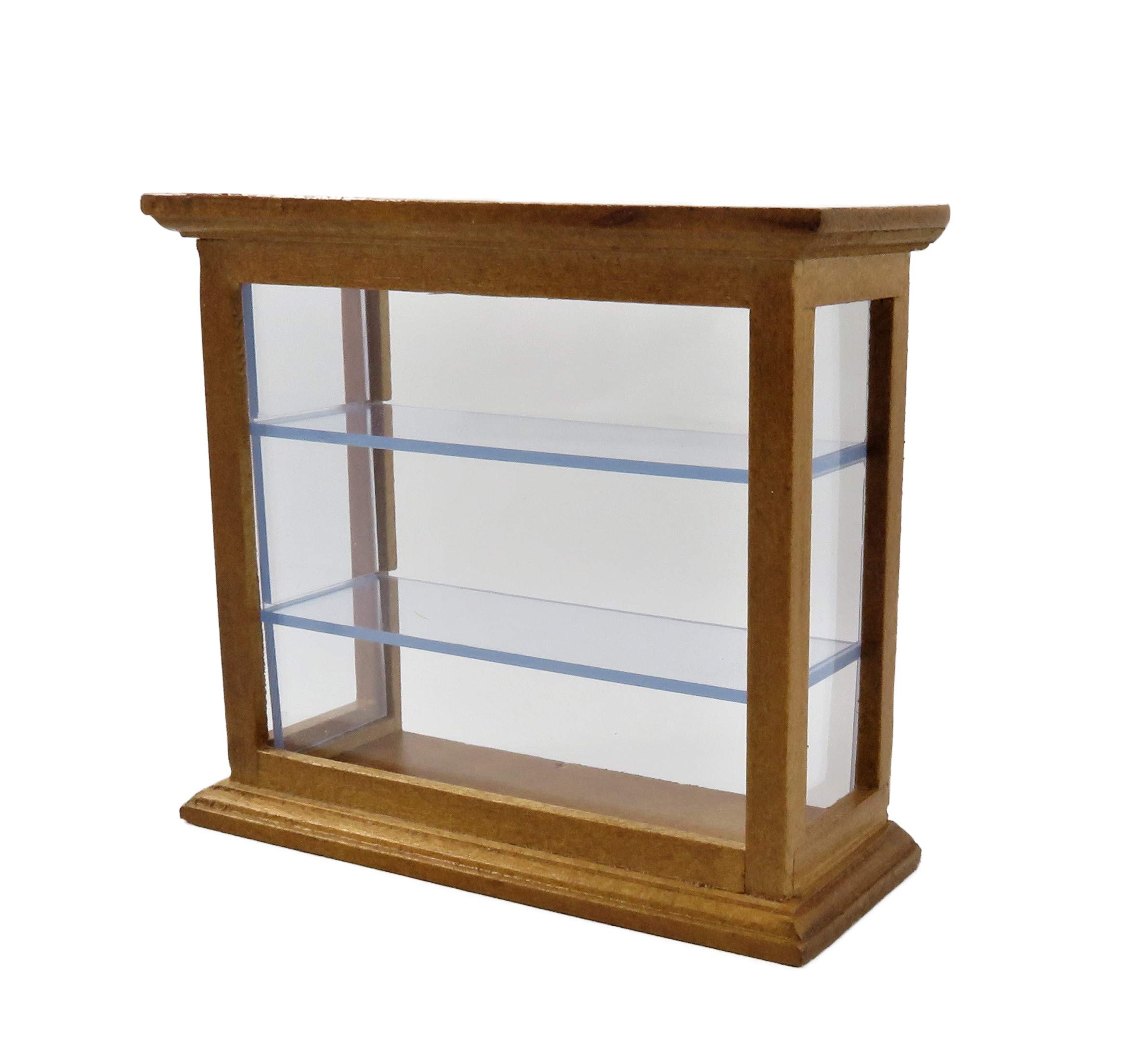 Melody Jane Dollhouse Miniature Display Cabinet - Pine Wood Counter Shelf for Dolls Houses, Shops & Store Fittings | Perfect for Dollhouse Decor, Retail Displays & Miniature Furniture Collections
