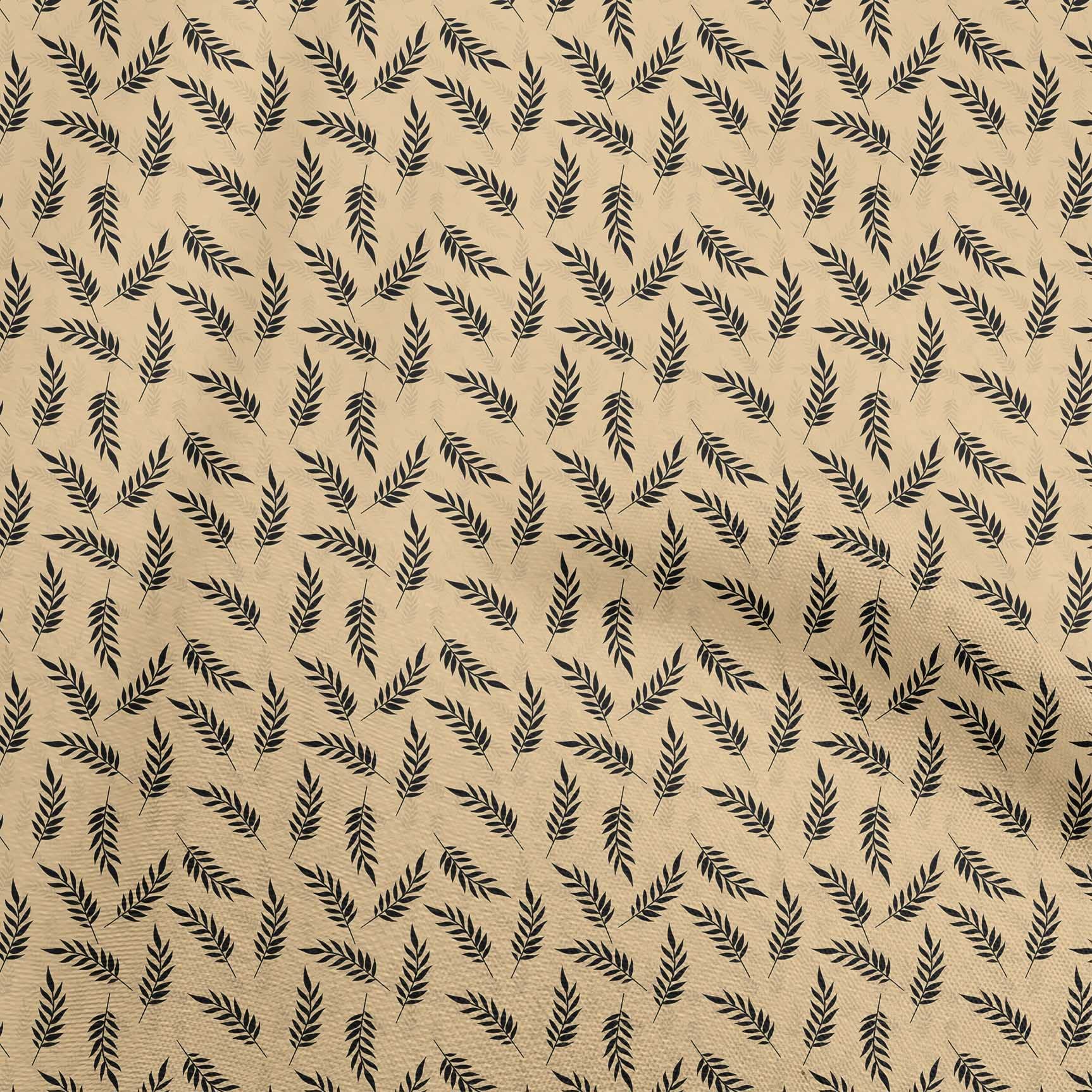 oneOone Cotton Cambric Dark Beige Leaf Print Fabric by The Yard - 42 Inch Wide for DIY Clothing, Dresses, Quilting & Home Decor Sewing Projects