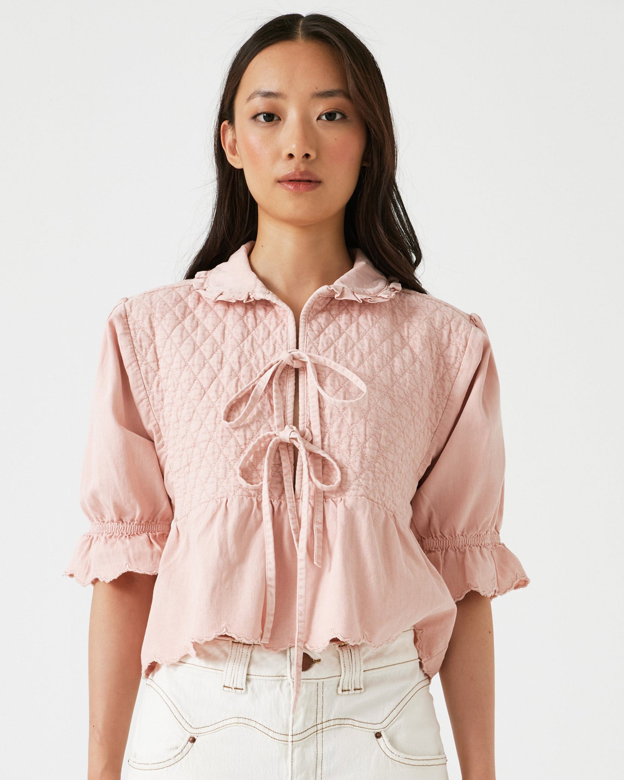 Seventy + Mochi Heidi Blouse - Soft Pink Dawn Women's Top | Casual Wear & Office Outfit for Spring & Summer