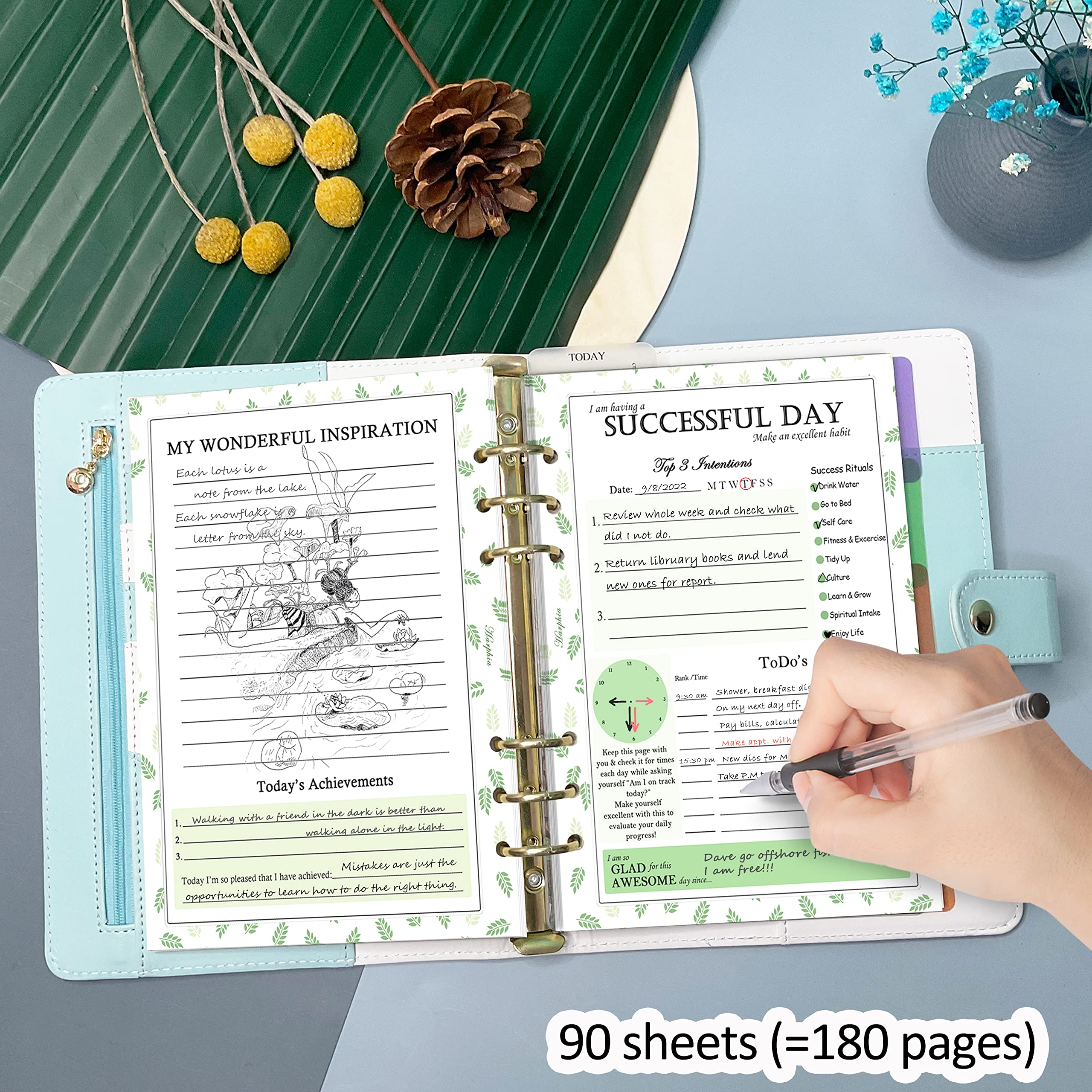 Harphia 2025 A5 Undated Daily Planner Refills - 8.26