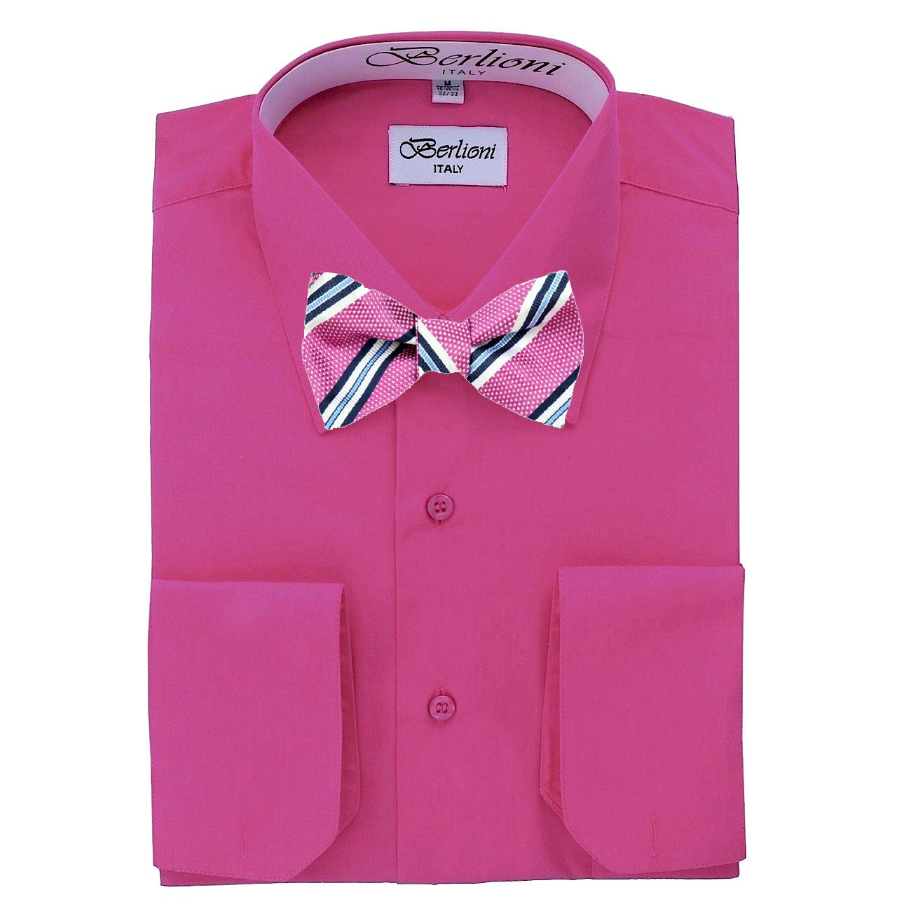 Premium Men's Green Solid Dress Shirt with Silk Self-Tie Bow Tie Set - Formal Wear for Weddings, Business Meetings & Special Occasions