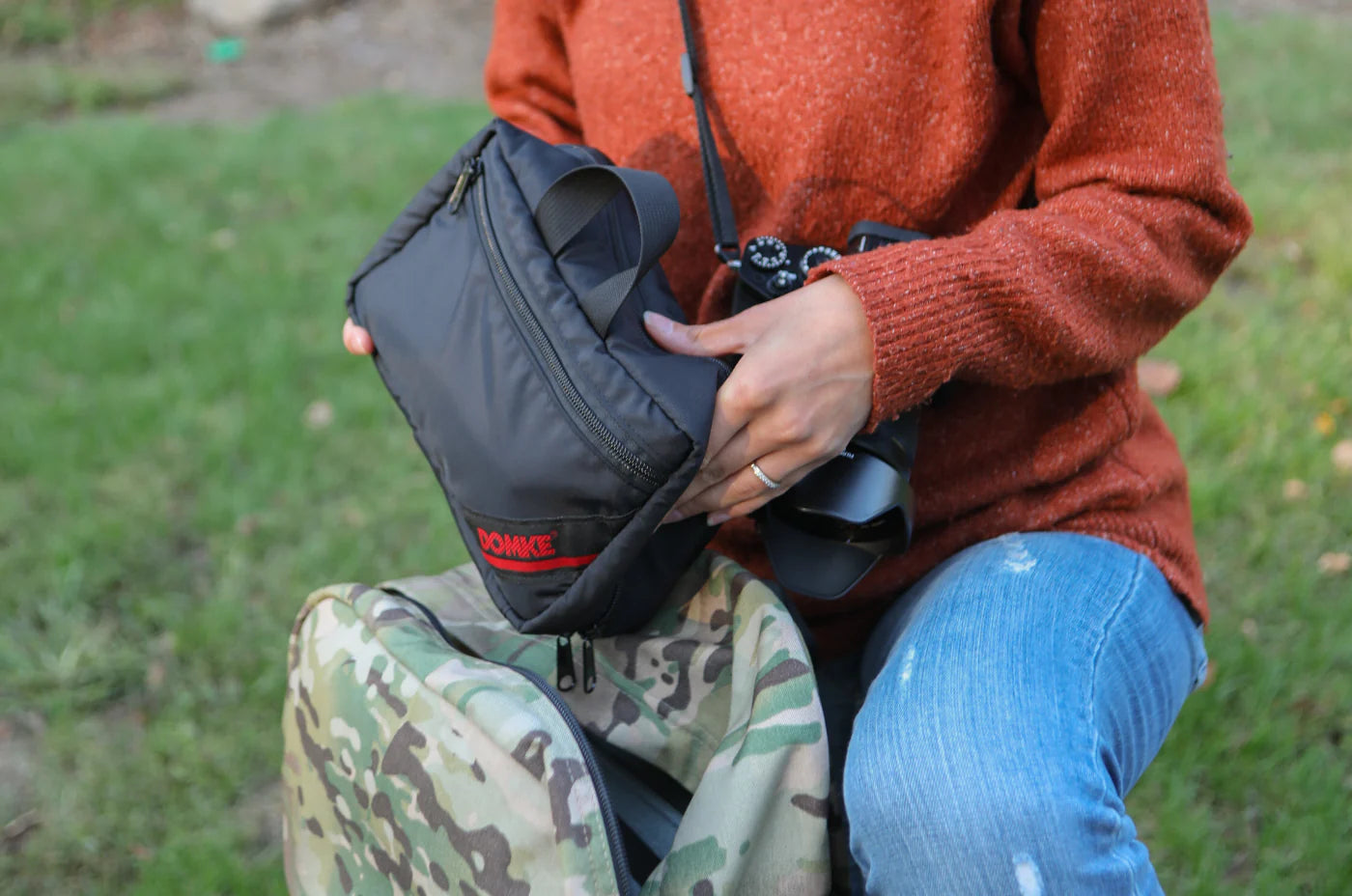 Domke Tech Pouch - Durable Waterproof Electronics Organizer for Cameras, Phones & Accessories - Perfect for Travel, Hiking & Everyday Carry (Black)