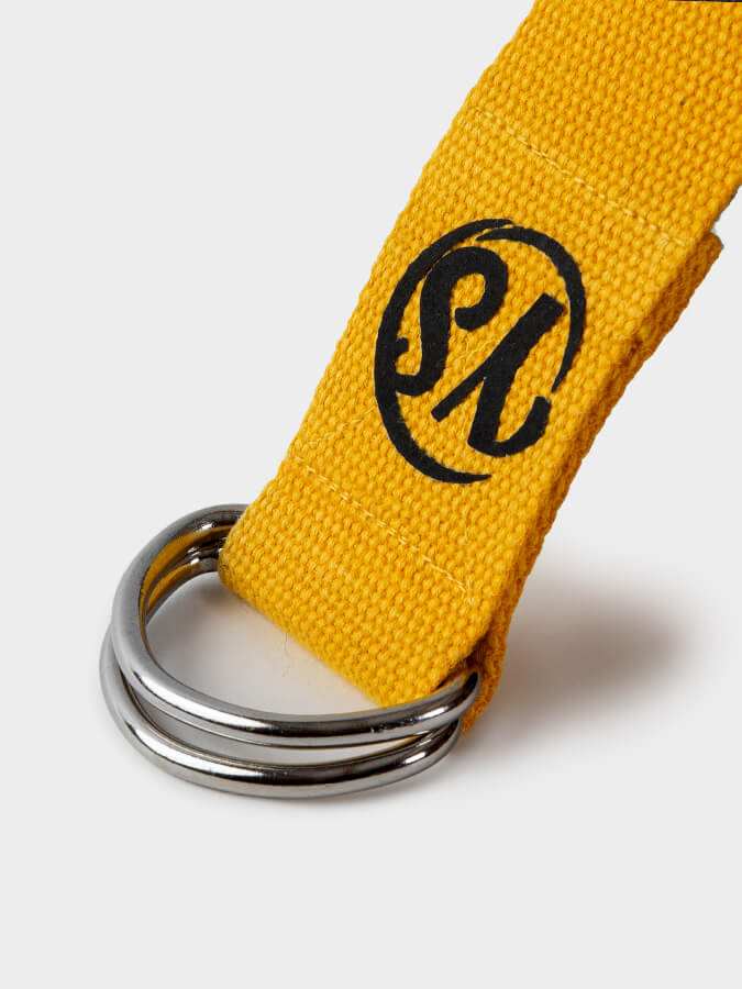 GOTS Certified Organic Cotton Yoga Belt with D-Ring - 2.5m (8.2ft) Stretchable Strap for Yoga, Pilates & Fitness - Perfect for Studio Practice, Home Workouts & Travel