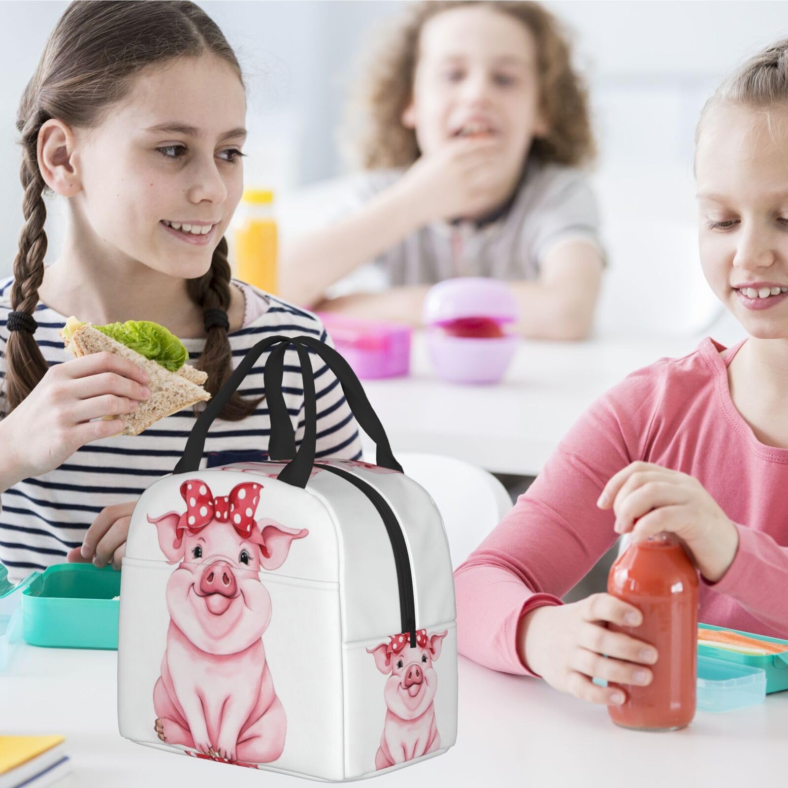 Insulated Pink Pig Lunch Box - Reusable Thermal Meal Bag for Kids, Adults, School, Work, Travel & Picnic - Perfect for Keeping Food Fresh On-the-Go