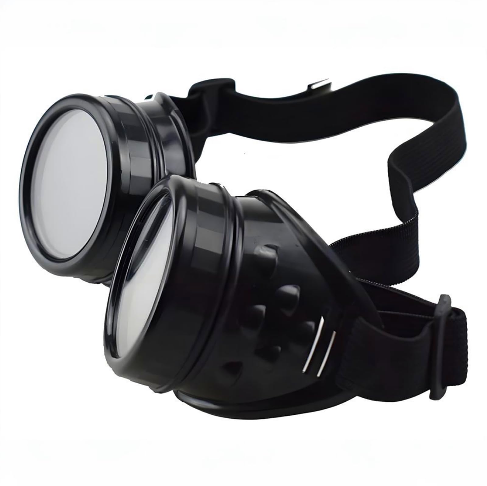 Vintage Steampunk Goggles - Gothic Cosplay Glasses for Halloween, LARP & Costume Parties - Leather & Brass Retro Eyewear Accessories