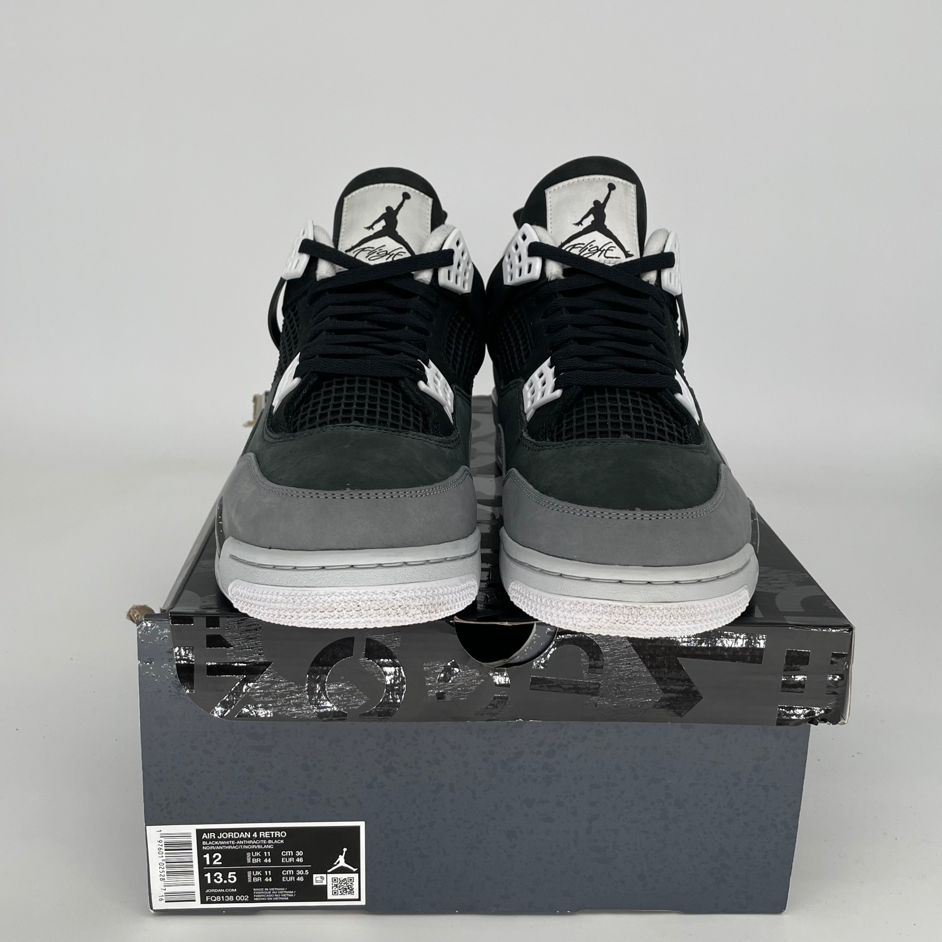 Original Air Jordan 4 Fear Pack Men's Basketball Shoes Size 12 (FQ8138-002) - Retro Sneakers for Streetwear & Sports Fashion