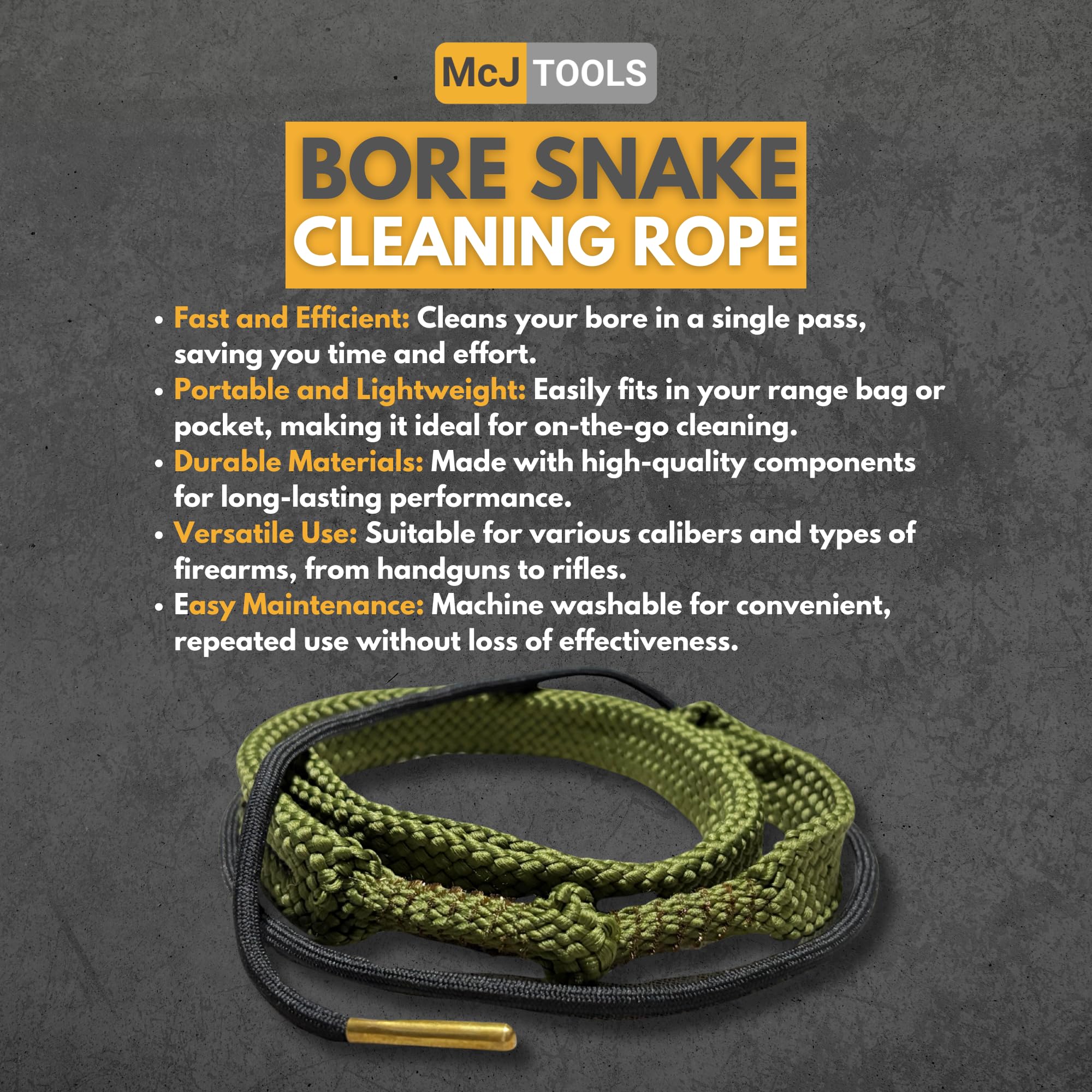 9mm Bore Cleaning Snake Rope - 2 Pack for .357 & .38 Cal Guns - Perfect for Gun Maintenance