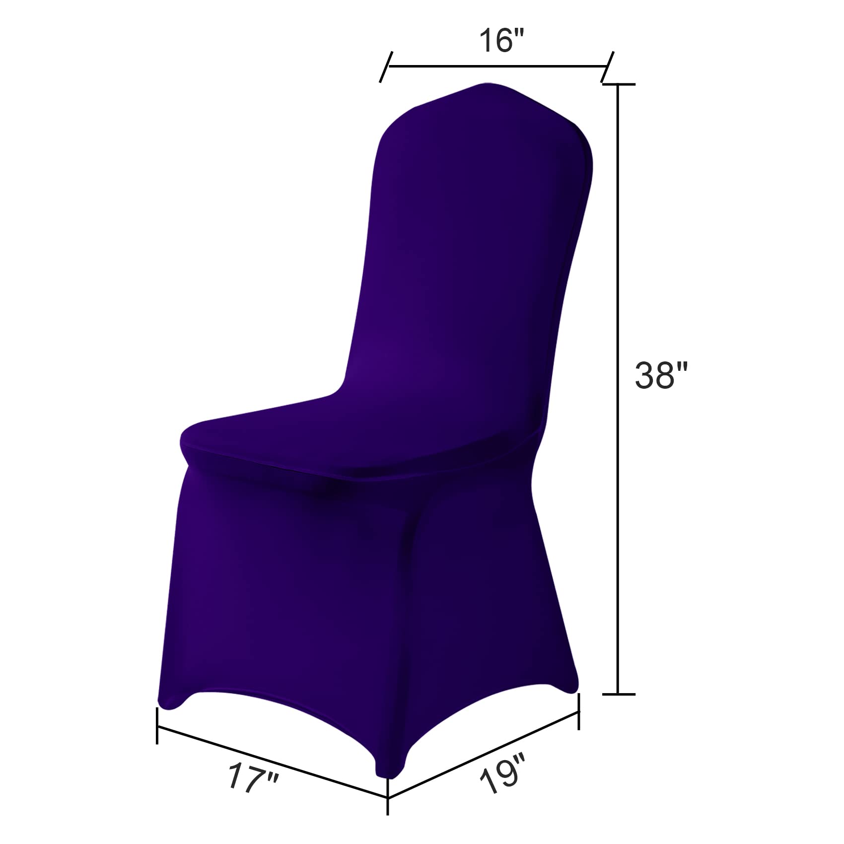 12PCS Stretch Spandex Chair Covers - Washable & Removable Elastic Chair Protectors for Living Room, Party, Banquet, Wedding, Hotel (Purple) - Perfect for Home Decor & Event Seating