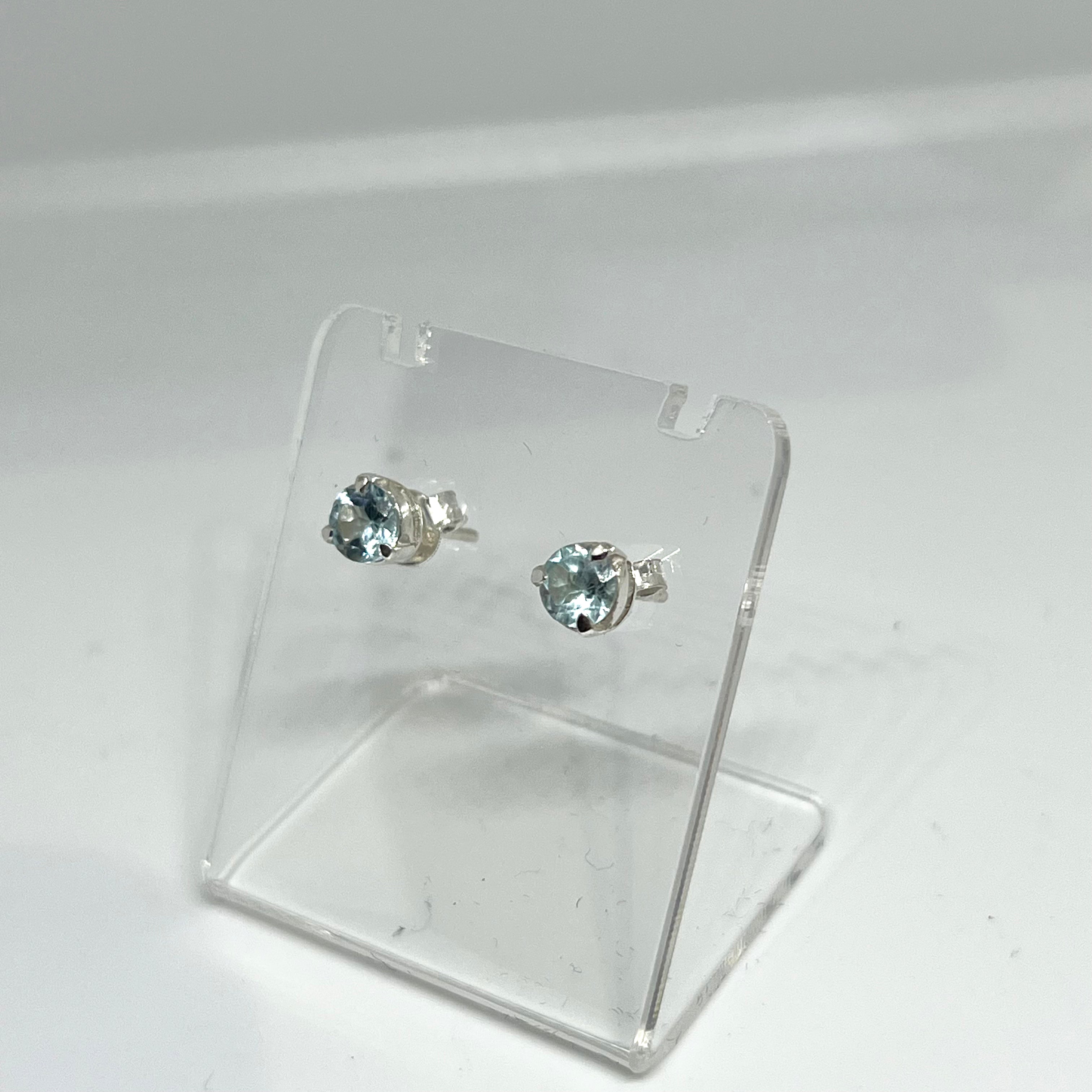 5mm Round Faceted Gemstone Stud Earrings - 3 Prong Set (PSE005) | Elegant & Durable for Daily Wear, Parties & Gifts