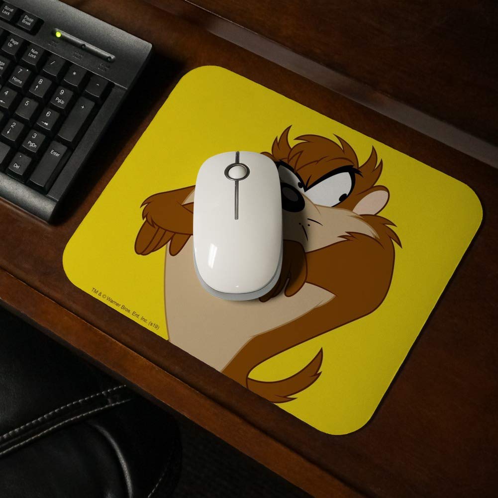 Looney Tunes Taz Low Profile Thin Gaming Mouse Pad - Non-Slip Rubber Base for PC, Laptop, Office & Home Use - Perfect for Work, Gaming & Computer Setup
