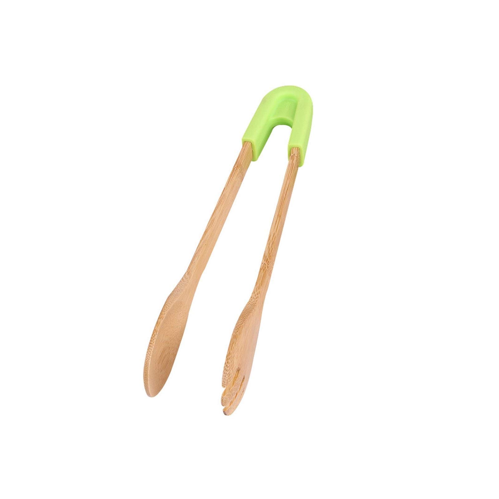 Bamboo Toaster Tongs - Wooden Bread Clips for Kitchen, BBQ & Grilling - Heat-Resistant Food Tongs for Toasting, Serving & Cooking (Green) - Perfect for Breakfast, Camping & Outdoor Dining