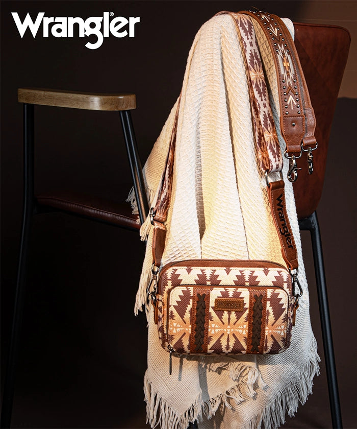 Wrangler Aztec Printed Crossbody Purse - Stylish Boho Shoulder Bag for Women | Perfect for Travel, Shopping & Everyday Use