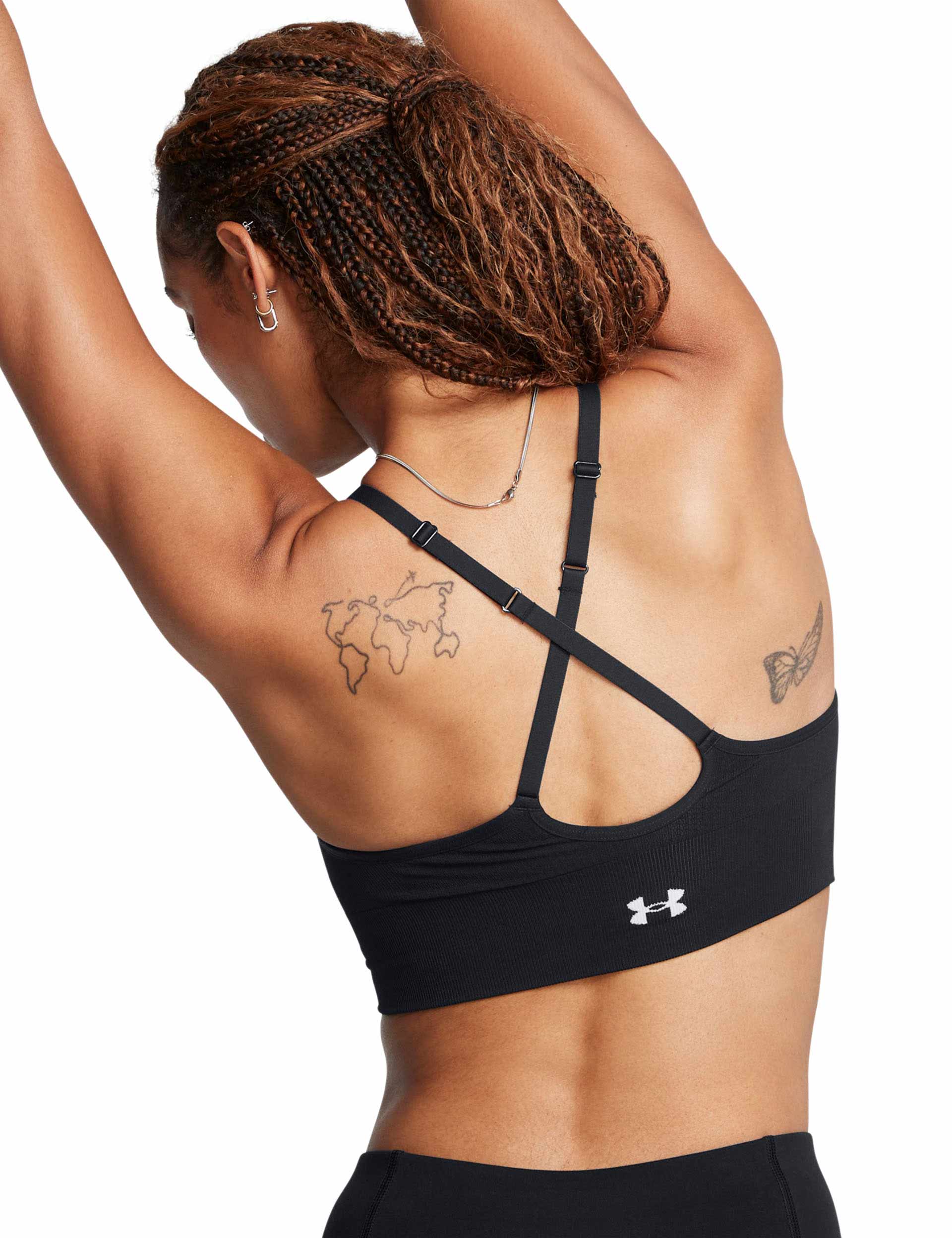 Vanish Seamless Low-Impact Sports Bra for Women - Breathable & Supportive Workout Top in Black/White - Perfect for Yoga, Running & Gym Training