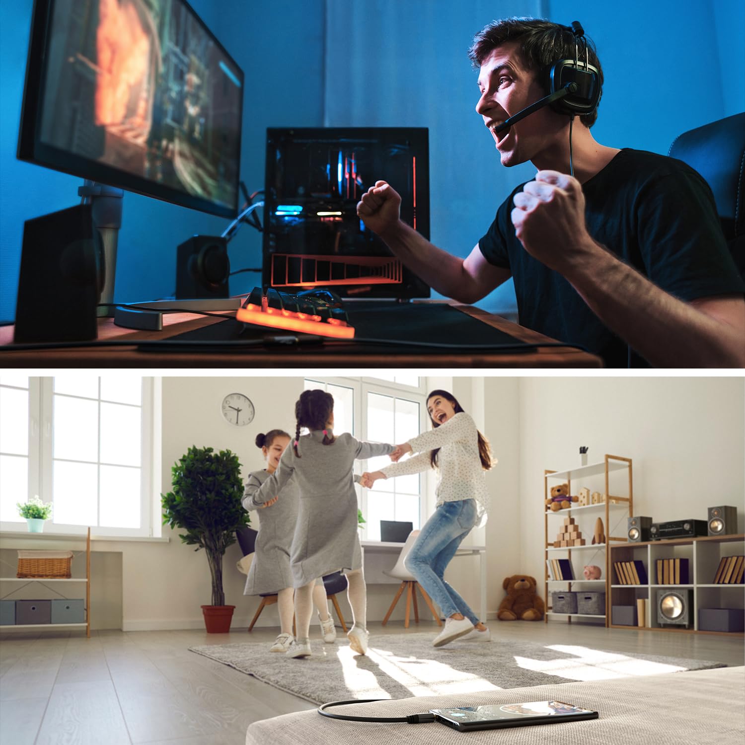 KabelDirekt 25ft Headset Extension Cable - Durable Break-Proof Metal Plug TRRS 4-Pole 3.5mm Male to Female Audio Cord for Gaming Headsets & Headphones with Mic | Perfect for PC, PS5, Xbox & Home Theater Setup