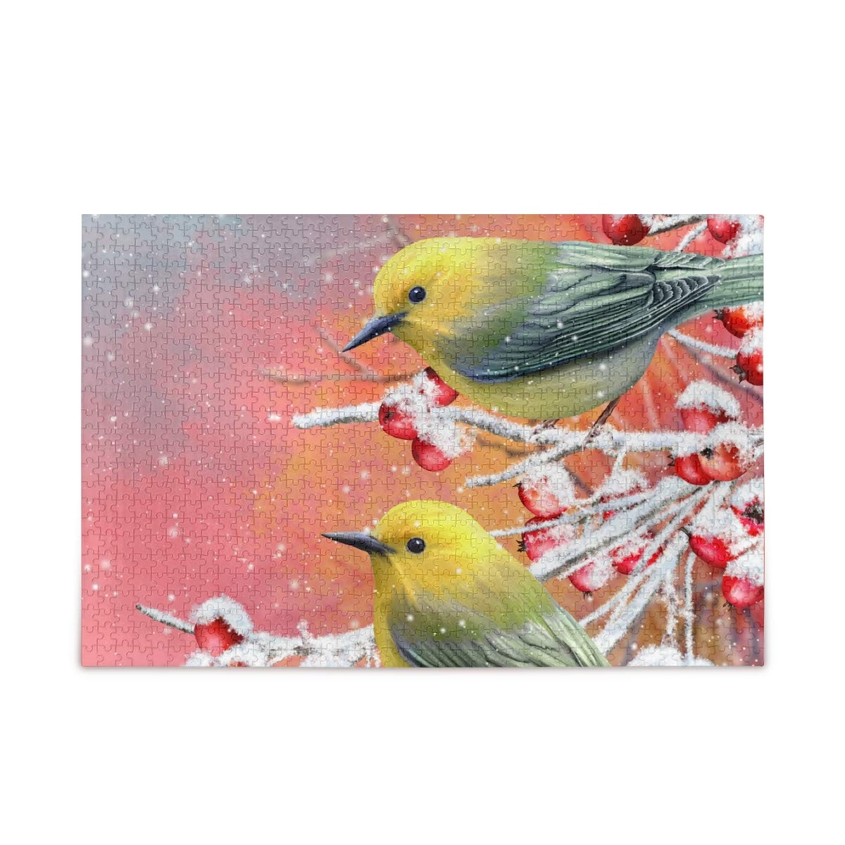 500-Piece Christmas Snowfall Clusters Jigsaw Puzzle for Adults & Kids - Challenging Wooden Puzzle with Storage Bag | Fun Family Game Night & Holiday Activity
