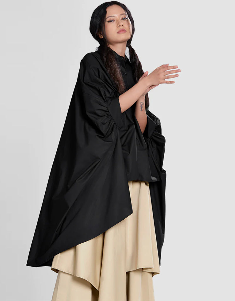 Black Natural Cotton Gown for Women - Soft and Comfortable Sleepwear Nightdress for Home, Lounge & Relaxation