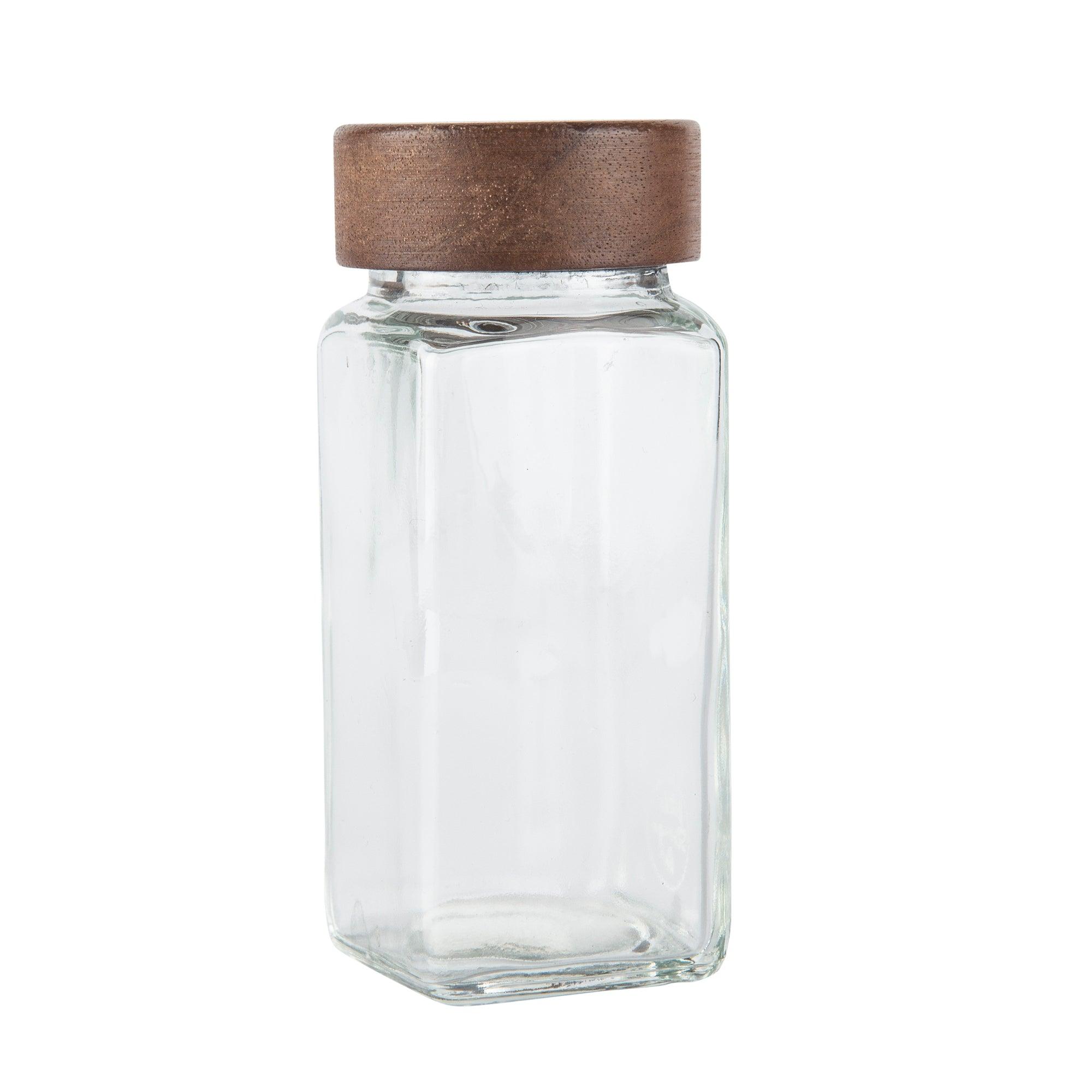 Premium Acacia Wood Spice Jars with Shaker Lids - 125ml (4.2oz) Glass Bottles for Kitchen, Pantry & Spice Organization - Perfect for Herbs, Seasonings & Cooking Essentials