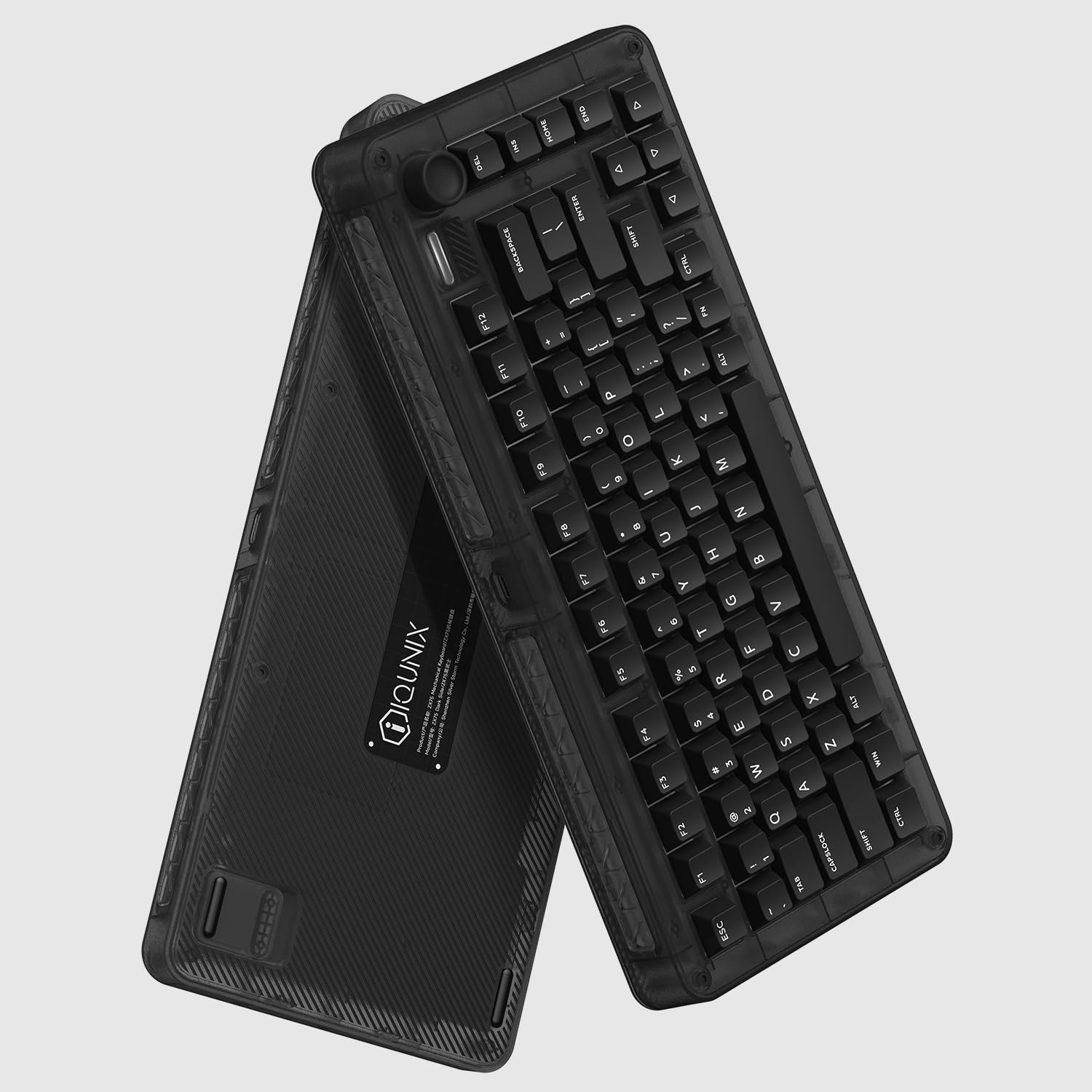 iQunix ZX75 Dark Side 75% RGB Mechanical Keyboard with Volume Knob - 81 Keys Hot-Swappable TTC Gold Pink Switches, Wireless Bluetooth 5.1, 2.4GHz & Wired Connectivity for Windows/Mac - Perfect for Gaming, Coding & Office Work