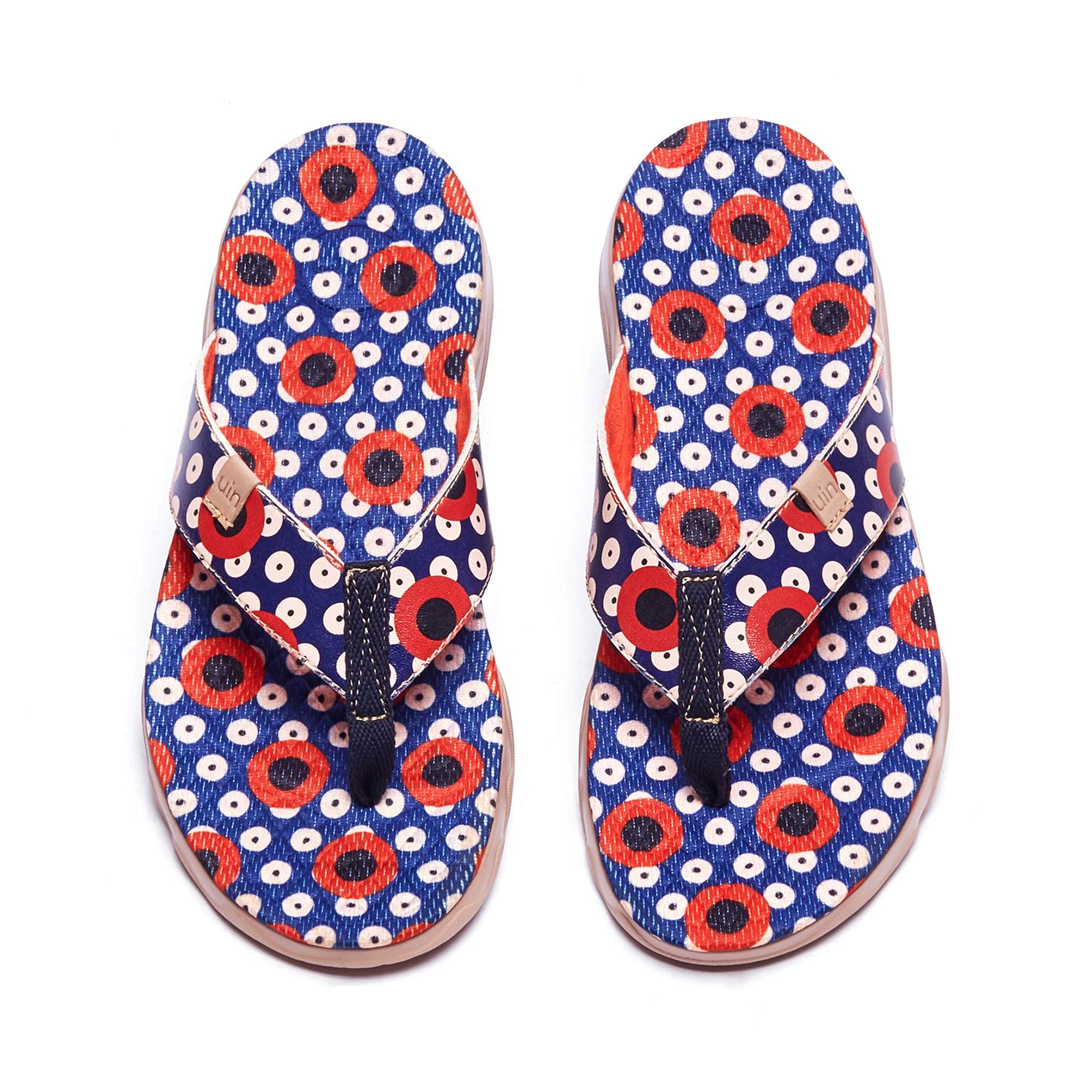 UIN Women's Flip Flops - Comfortable Non-Slip Beach Sandals with Artistic Painting | Summer Casual Thong Slippers for Travel, Poolside, and Outdoor Adventures