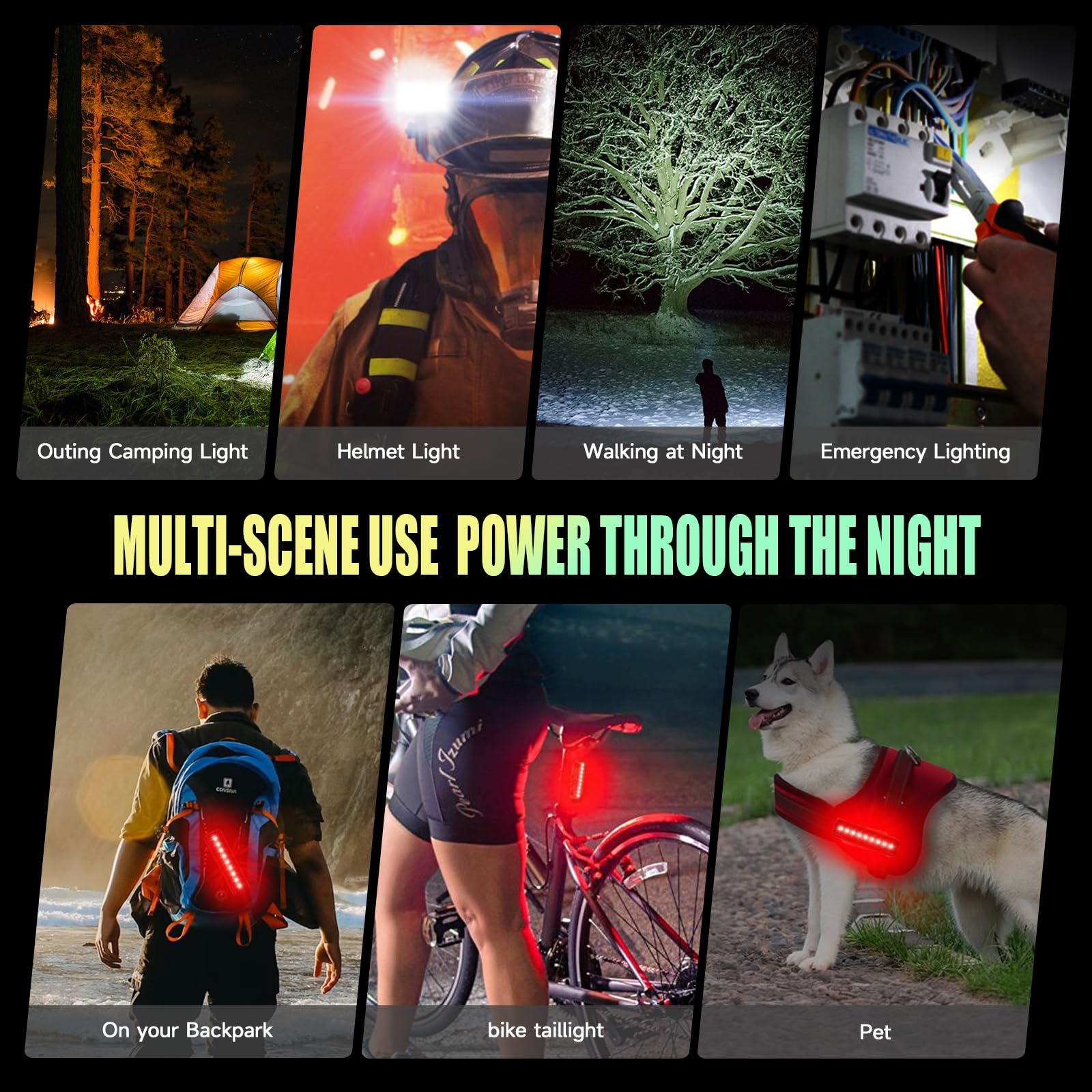 2025 Super Bright 9500 Lumens Bike Lights - 6 LED 360° Rotatable Bicycle Headlight with 10 Modes & USB Rechargeable | Waterproof, Long Runtime & Taillights for Night Riding, Cycling Safety & Outdoor Adventures