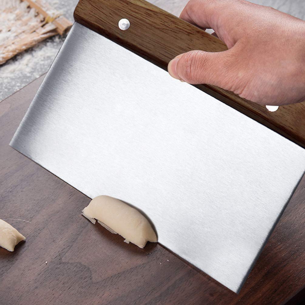 2-Piece Stainless Steel Baking Scraper Set - Dough Cutter, Pastry Spatula, Butter & Cream Scraper - Essential Baking Tools for Bread, Cookies & Cake Decorating (Perfect for Home Bakers & Professional Kitchens)