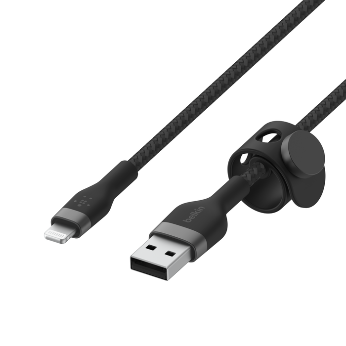 Belkin Pro Flex USB A to Lightning Cable 1M (3.3ft) - Durable Fast Charging & Sync Cable for iPhone/iPad - Black | Perfect for Home, Office & Travel Charging