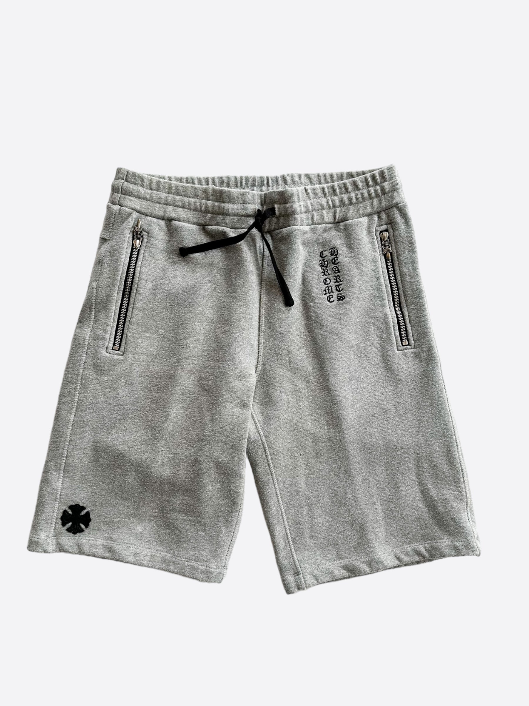 Chrome Hearts Grey Cross Patch Shorts - Stylish Gothic Streetwear for Men & Women | Perfect for Casual Outfits, Concerts, and Night Out