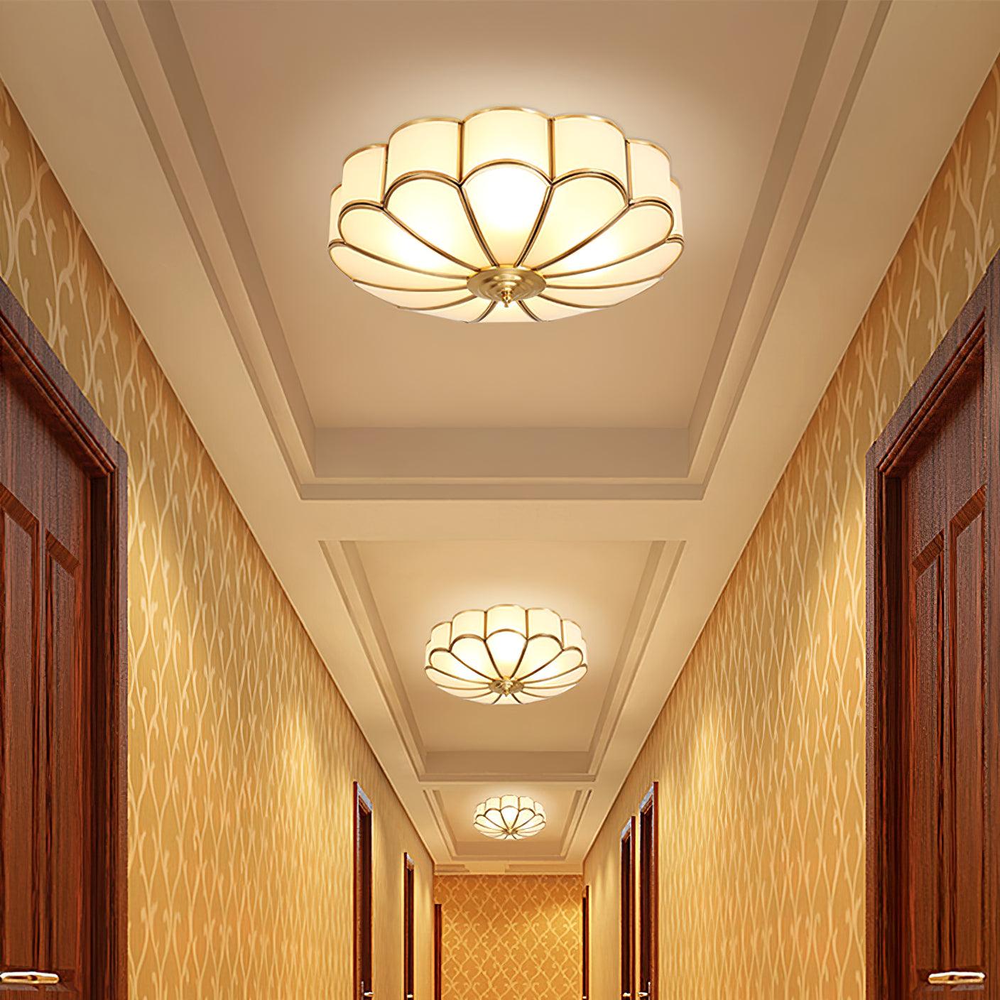 Flower Shaped Glass Recessed Ceiling Light Fixture - Modern Floral Design for Bedroom, Living Room & Kitchen Lighting