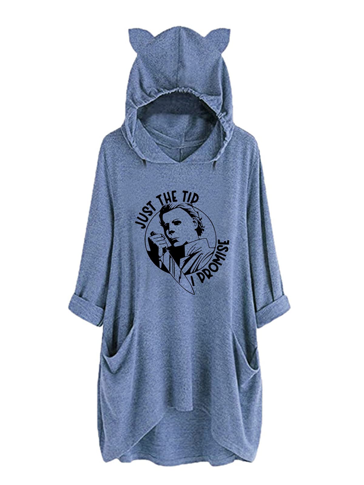 IOEGW Women's Michael Myers Halloween Hoodie - Horror Movie Graphic Pullover with Pockets | Perfect for Halloween Costumes, Horror Movie Nights & Casual Wear
