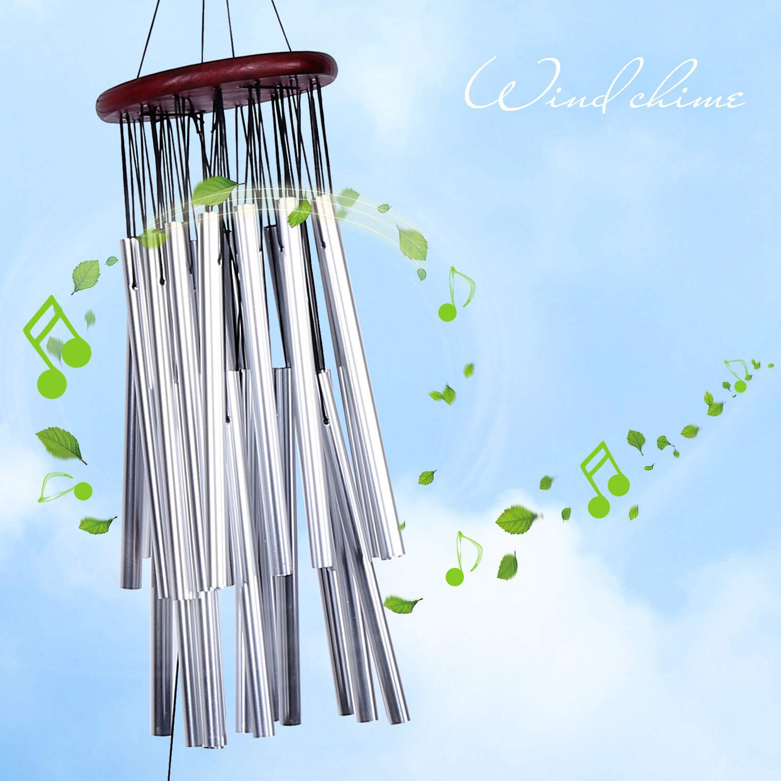 BORDSTRACT 27-Tube Outdoor Wind Chimes - Premium Garden Decor with Beautiful Melodic Tones for Patio, Yard & Outdoor Living Spaces | Perfect for Relaxation & Zen Atmosphere