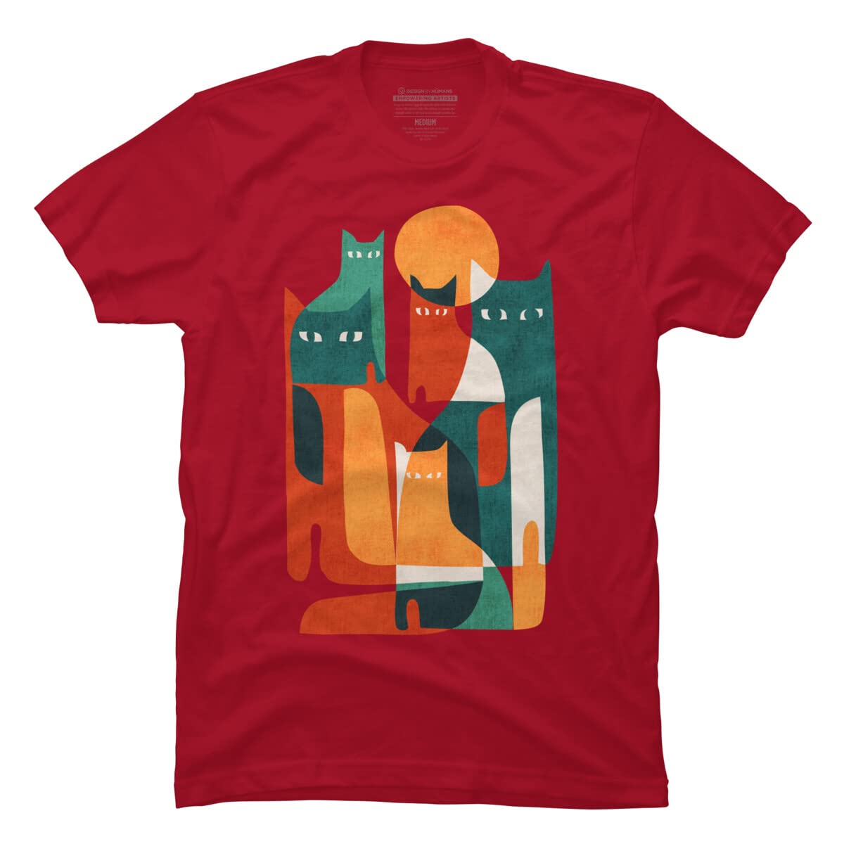 Design By Humans Men's Cat Graphic T-Shirt - Soft Cotton Tee for Casual Wear & Cat Lovers - Perfect for Everyday Outfits, Gifts, and Cat-Themed Events