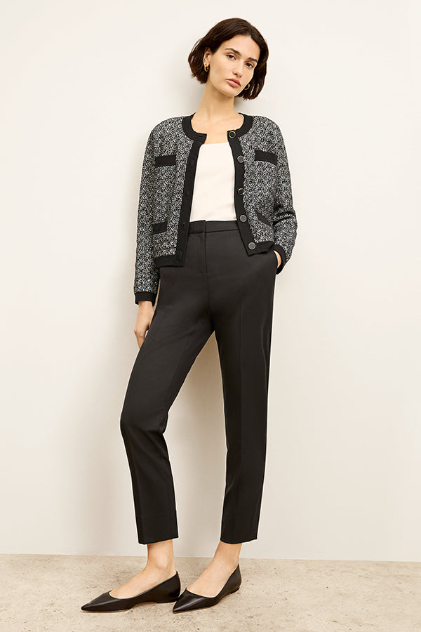 Mejia Washable Wool Twill Pants for Men & Women - Classic Black Trousers for Office, Travel & Casual Wear