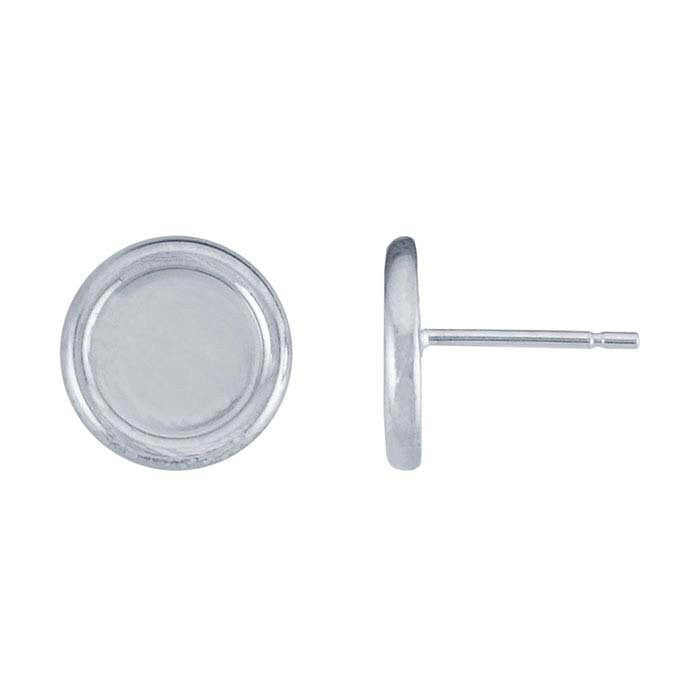 Sterling Silver 4mm to 8mm Round Cabochon Post Earrings - Blank Stud Earring Settings for Gemstones - Perfect for DIY Jewelry Making, Gifts & Everyday Wear