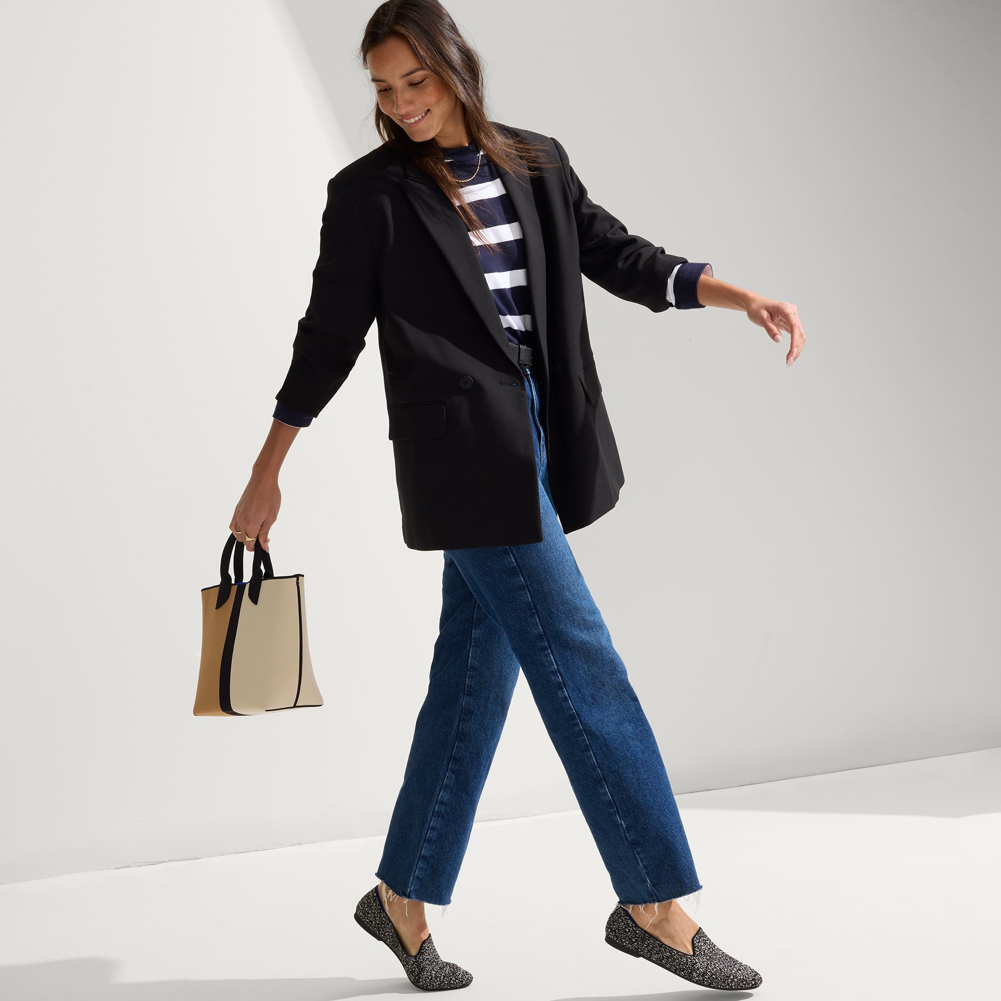 Stylish Almond Loafer in Dusk Tweed - Comfortable & Trendy Women's Slip-On Shoes for Work, Office & Casual Outfits