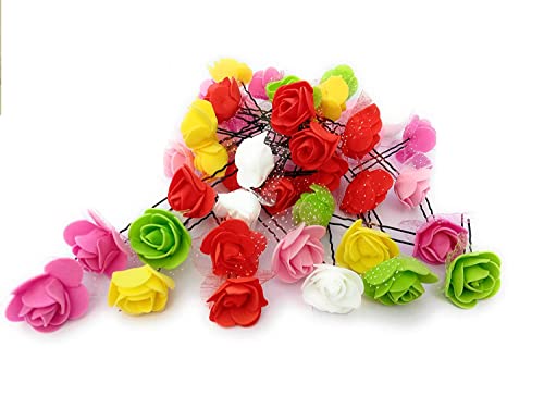 12PCS Rose Flower Bobby Pins for Women - U Shape Metal Hair Clips with Cute Floral Design (Multicolor) | Perfect for Weddings, Parties, Hairstyling & Everyday Accessories