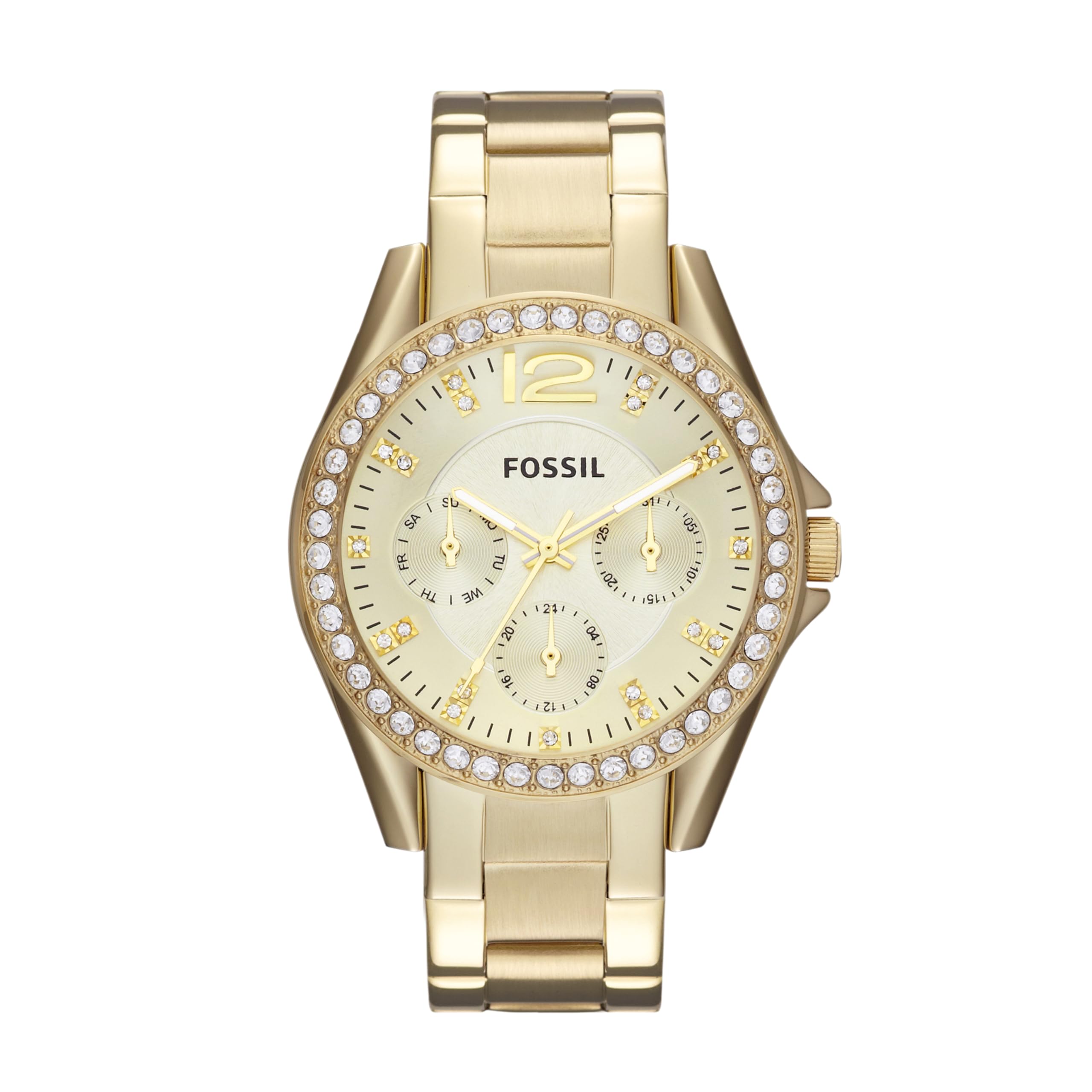 Fossil Women's Riley Quartz Stainless Steel Watch - Multifunction Chronograph, Date Display, Water Resistant - Perfect for Work, Casual Wear & Special Occasions