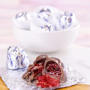 Sugar Free Milk Cordial Cherries by Wockenfuss Candies - 1lb | Keto-Friendly Low Carb Chocolate Treats for Gifts, Parties & Dessert Lovers