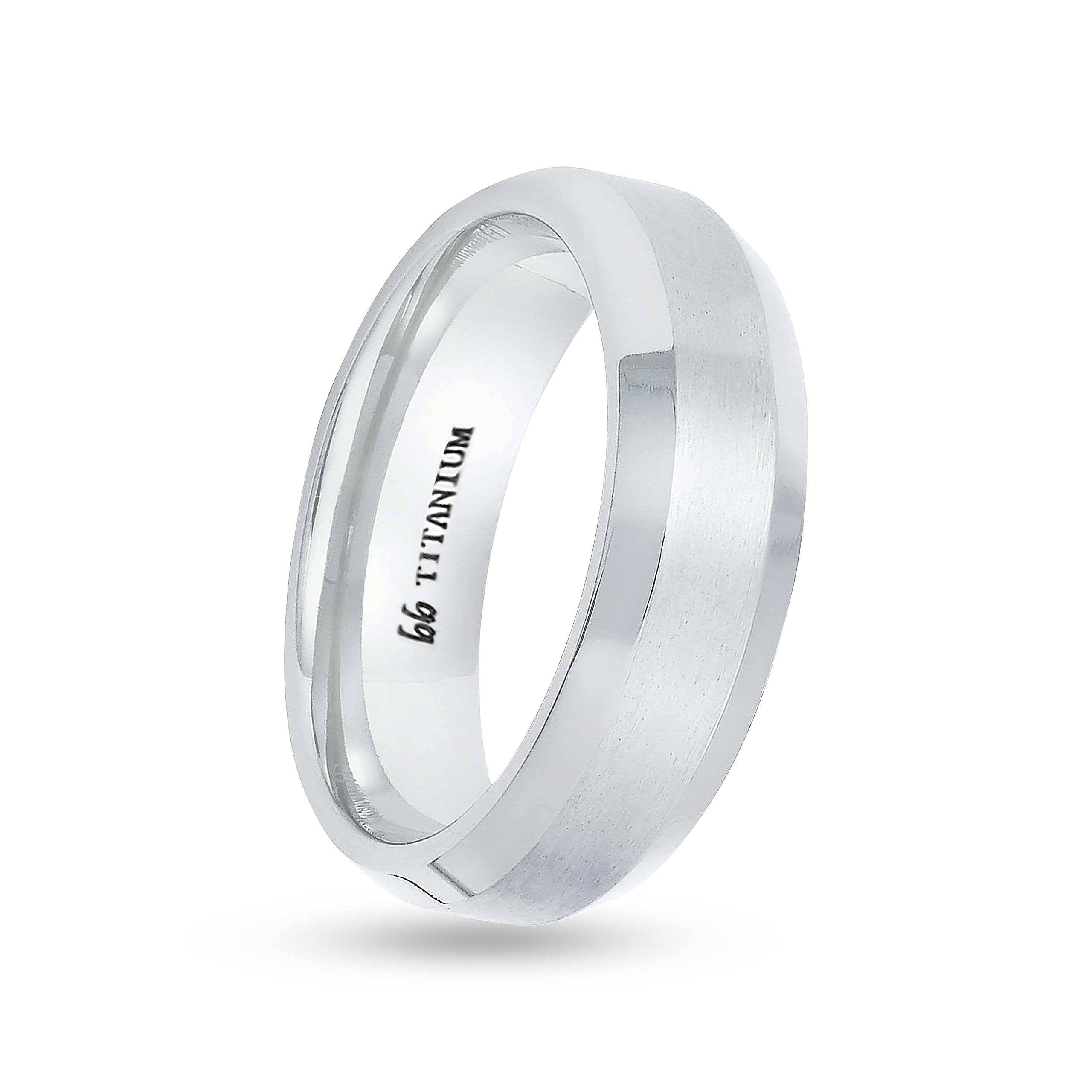 Boston Bay Diamonds Silver Titanium Unisex Comfort Fit Wedding Band & Fashion Ring for Men & Women - 6mm & 7mm Width Options - Perfect for Engagement, Anniversary & Everyday Wear