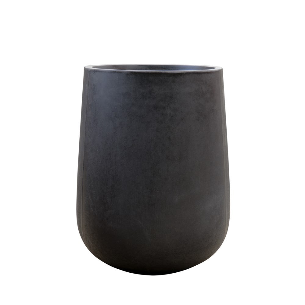Karamea Black Outdoor Planter Pot - Medium Size Garden Flower Pot for Patio, Balcony & Backyard Decor | Durable Weather-Resistant Planter for Plants, Herbs & Succulents