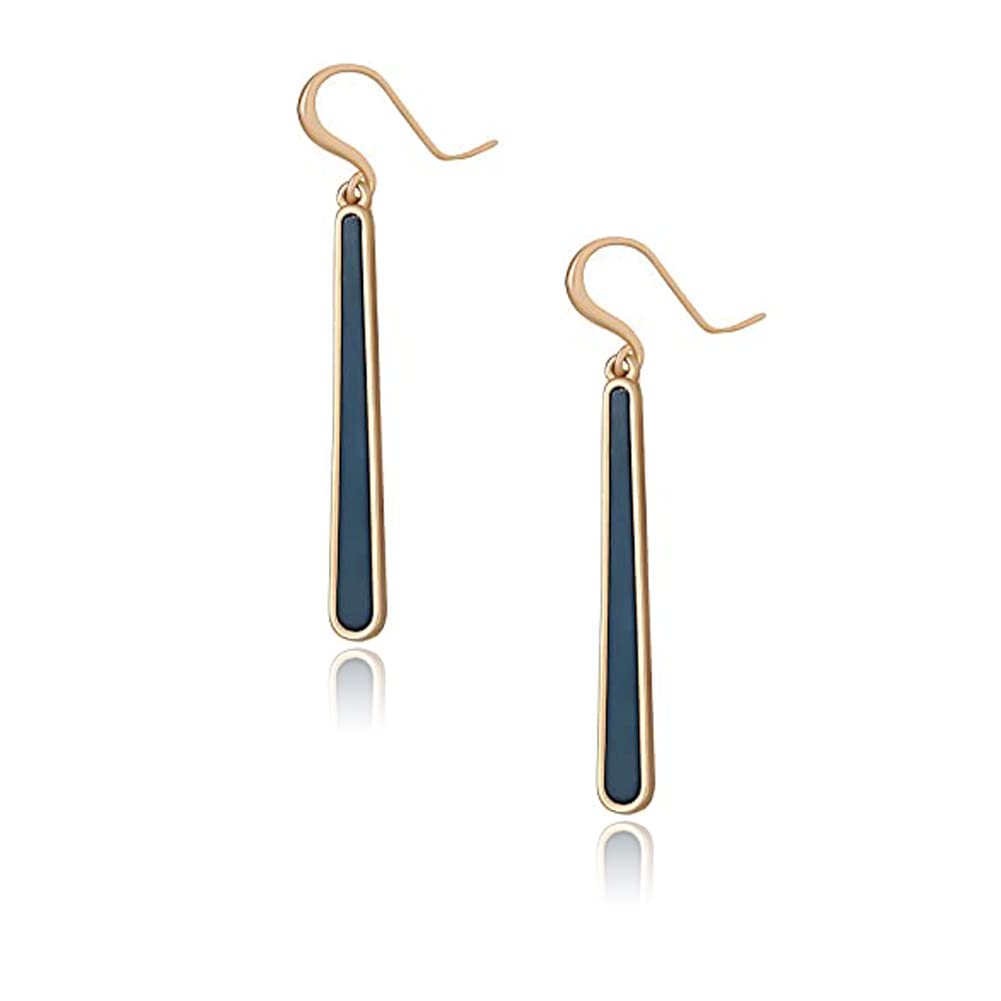 Gold Plated Matte Teardrop Earrings for Women - Elegant Vertical Bar Dangle Earrings | Water Drop & Raindrop Design | Perfect for Girls & Everyday Wear | Ideal for Parties, Weddings & Office Outfits