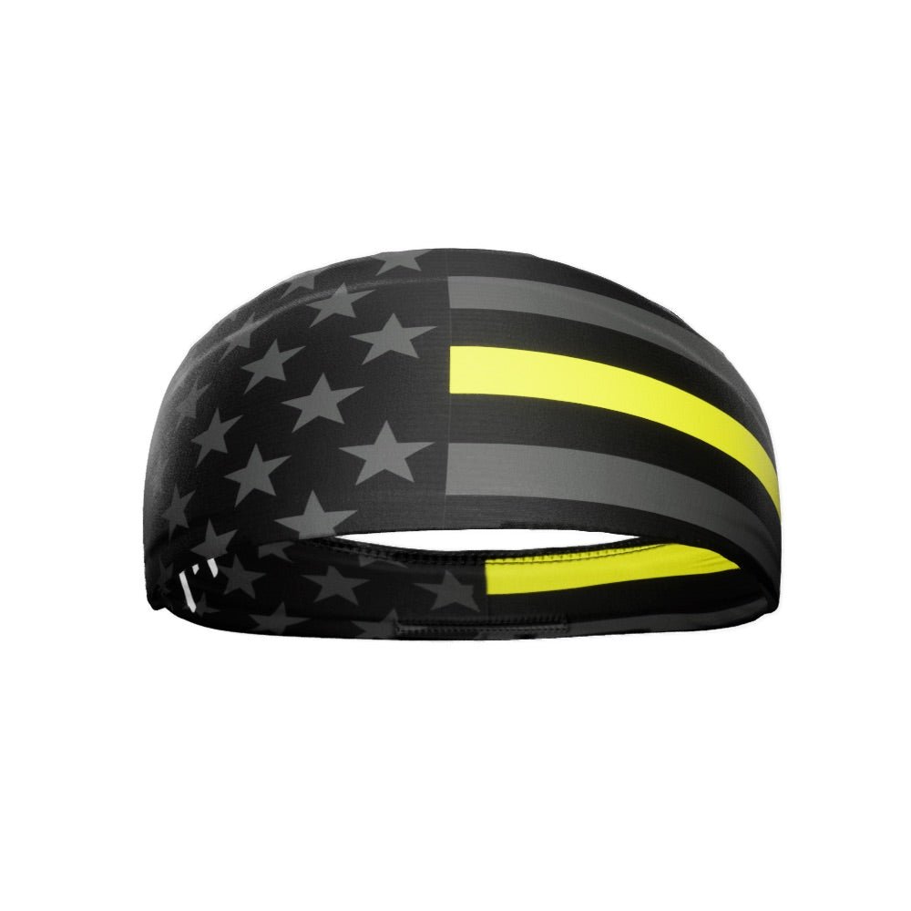 Thin Yellow Line Headband - Support EMS & Security Personnel - Comfortable Stretchable Headband for Workouts, Running & Daily Wear