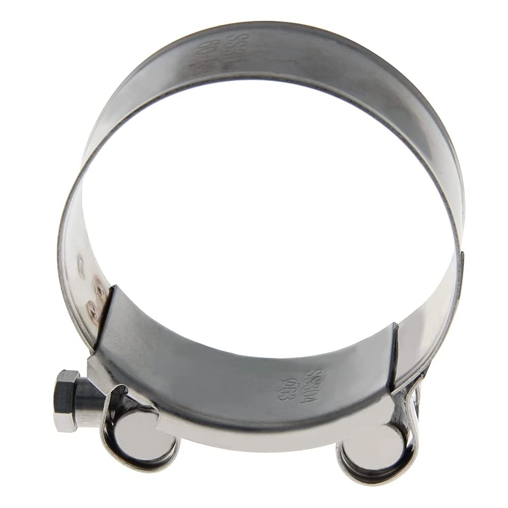 Stainless Steel T-Bolt Hose Clamp 48-51mm (2 Pack) - Heavy Duty Fuel Line Clamps for Automotive, Marine & Industrial Applications - Perfect for Fuel Pump, Filter & Plumbing Systems