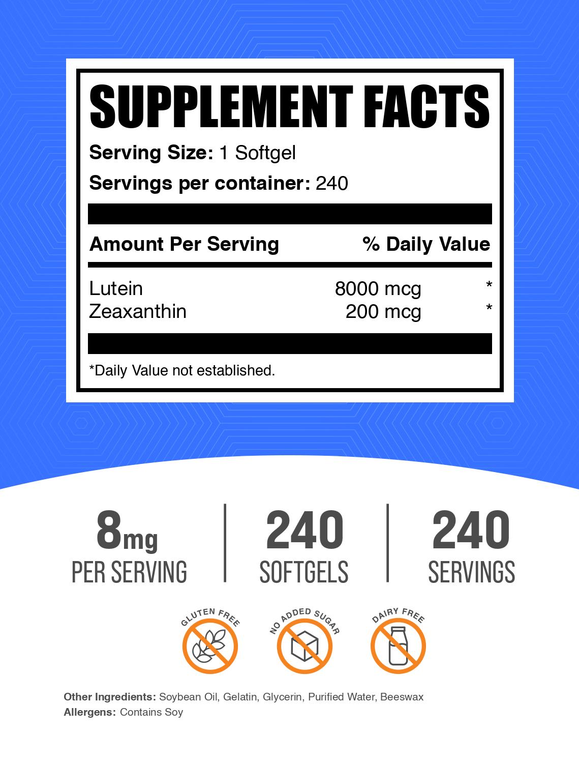 Premium Lutein with Zeaxanthin Softgels - Eye Health Supplement for Vision Support & Macular Protection - Ideal for Computer Users, Gamers & Aging Adults