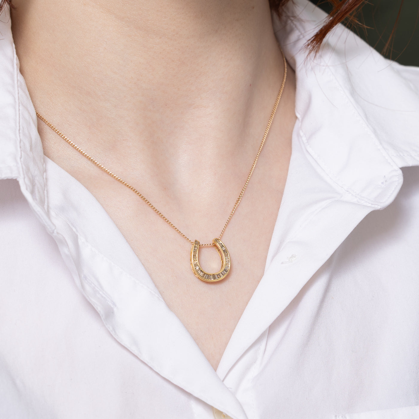 0.53ctw Brown Diamond Horseshoe Pendant Necklace - Elegant Jewelry for Women, Perfect Gift for Birthday, Anniversary & Good Luck Charm